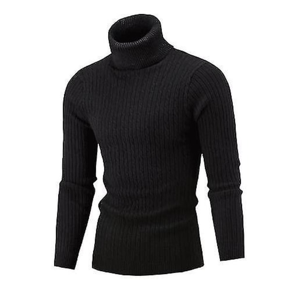 Mænds Skildpaddehalspulovertrøjer Trøje 3XL Sort 3XL Black