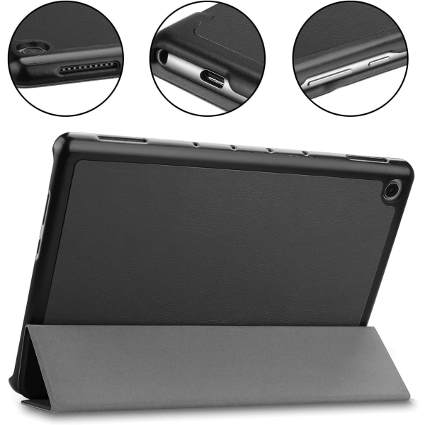 Tablet PC-taske Kompatibel med M5 Lite 10,0 tommer Slim Tri-Fold Stand Smart Case, Multi-Viewing Angles Stand Hard Shell Folio Cover (Farve: Sort)