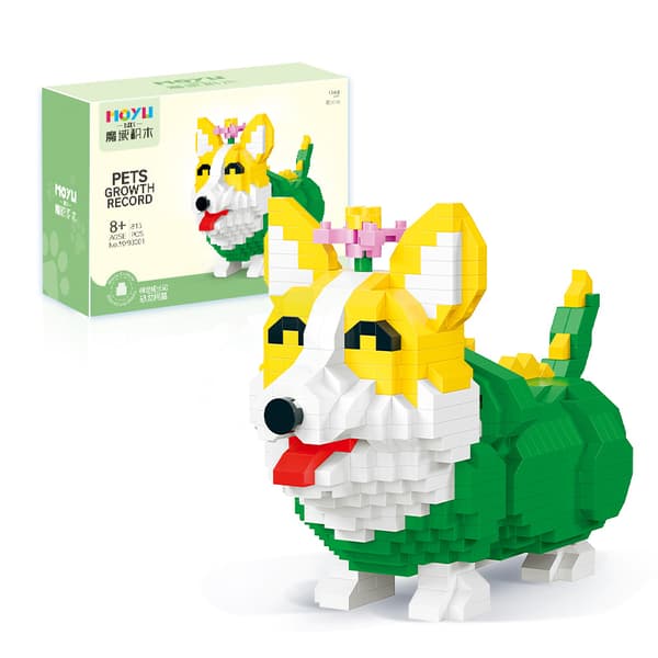 Corgi Building Block Toy - Cute Pet Block Model Creative Assembly Toy Corgi Corgi