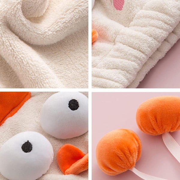 Roliga och söta mikrofiberhårhanddukar, 2-pack hårhanddukar för kvinnor och flickor, mikrofiberhårhanddukar, turbaner