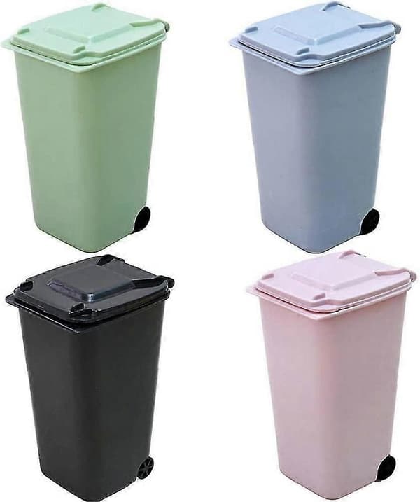 4 kpl Toimistotarvikkeet Mini roskakori pyörillä