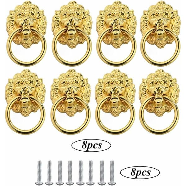 Lion Drawer Handles 8 Pcs Antique Cabinet Knobs Lion Head Drawer Screws