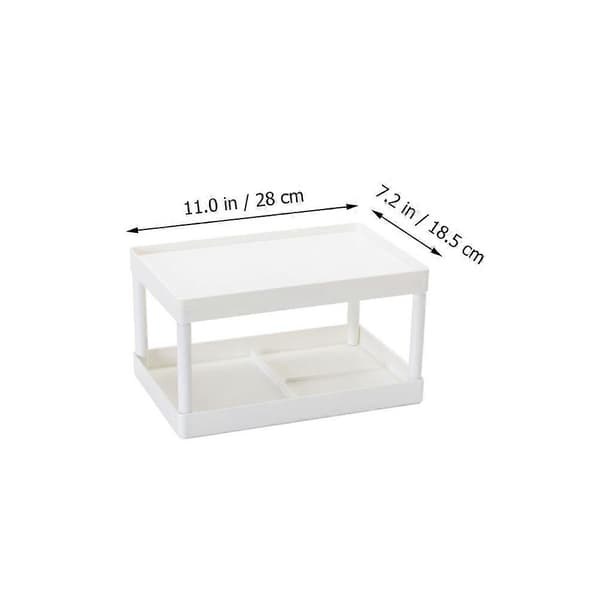 1 pc Simple Storage Shelf Double-layered Shelf Desktop Storage (White)