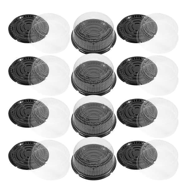 Portable Cake Box Reusable Plastic Cake Boxes Round Waterproof Moisture-proof 23.50X23.50X1.50CM 20Set