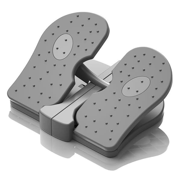 Reinforced Nylon Mini Stepper Machine Silent Foldable Under Desk Leg Exerciser Gray Free Size