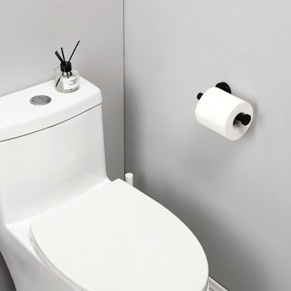 Musta wc-paperiteline, kylpyhuoneen pehmopaperiteline Paperirulla ruostumaton teräs seinäteline mattamusta,