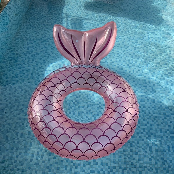 Rosa Uppblåsbar Sjöjungfru Simbassäng Uppblåsbar Boj, Pool Float, Lounge, Flotte, Sommardekorationer, Strand, Vattenkul, Barnleksaker 1