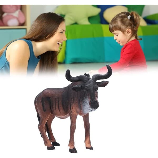 Stor Gnu Figur, Livslik Djurleksak Simulation för Dekorativ Samling Gåva