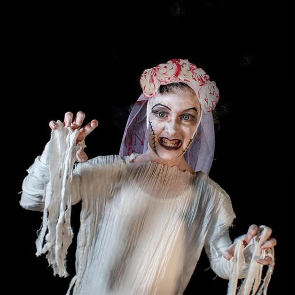 Gothic Halloween Headband with Veil, Unique Ghost Bride Hairpiece