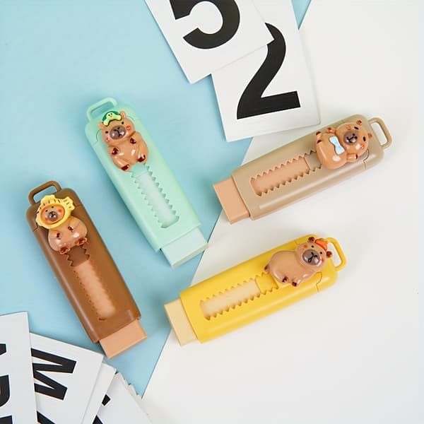 Push Pull Capybara Sudd Mjuka Skoltillbehör Rena Kladdfria Kontorsmaterial Studentgummi Satunnainen väri 1kpl Random Color 1pc