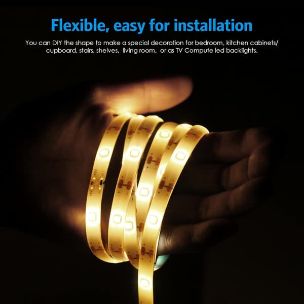 LED Strip, 3M 180 LED Battery Powered LED Strips with Remote Control, 8 Modes, Self-Adhesive, Waterproof for Home, Office, etc.
