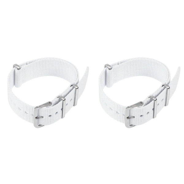 3pcs Nylon Watch Strap Replacement Heavy Duty Watch Bands Woven Wristband Strap 20mm (white)2pcs