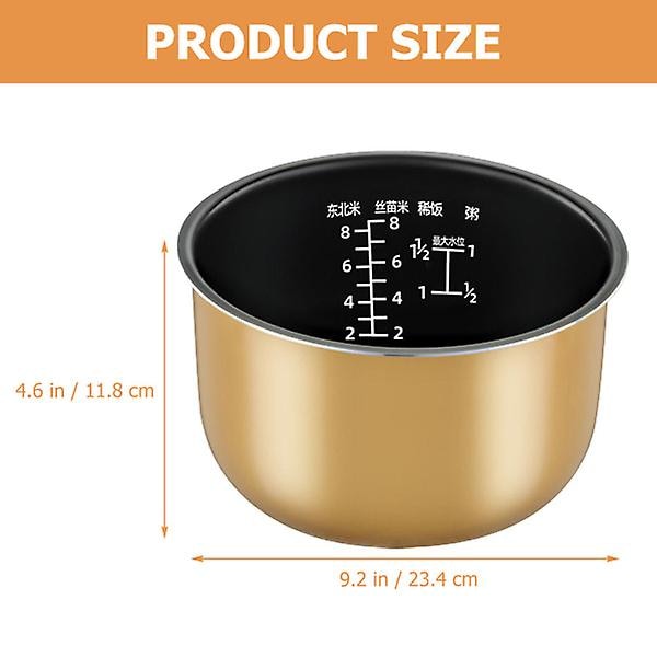 Hushållsriskokare Inre Gryta Professionell Riskokare Gryta Elektrisk Spis Tillbehör Guld 23.4X23.4X11.8CM Golden 23.4X23.4X11.8CM