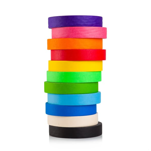 Masking tape in various colors (18 mm / 10 m) 12-pack