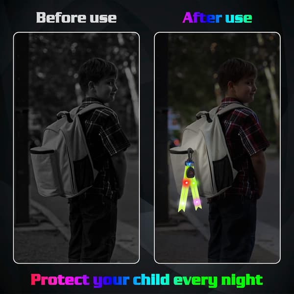 2-pack blinkande LED-skolryggsäcksljus, uppladdningsbart, blinkande, säkert
