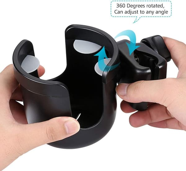 Universal Stroller Cup Holder, Bike Cup Holder, Large Caliber Cup Holder Designed for Bottle with Handle, Cup Holder for