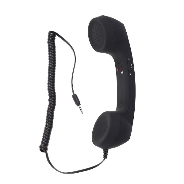 3,5 mm universal retro telefonlur Strålningssäker justerbar ton mobiltelefonmottagare för telefon (svart) Svart22*6,5*6cm Black 22*6.5*6cm