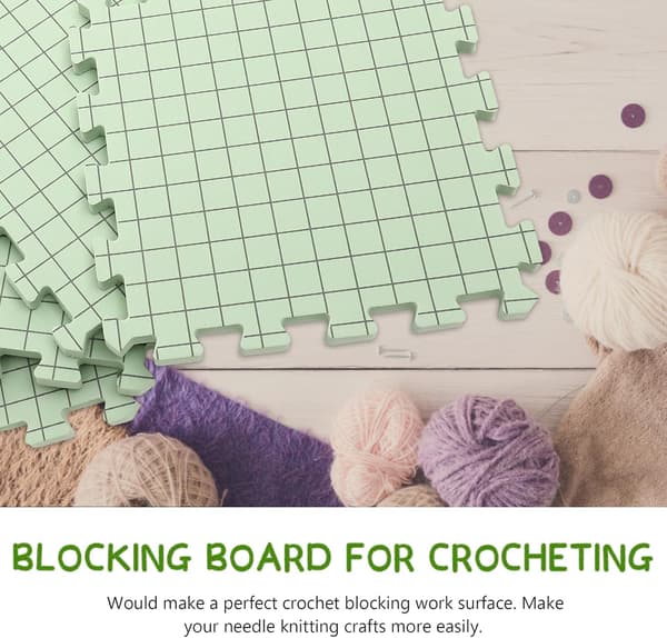 Blocking Board for Knitting with 4 Foam Pads and 100 T-Pins