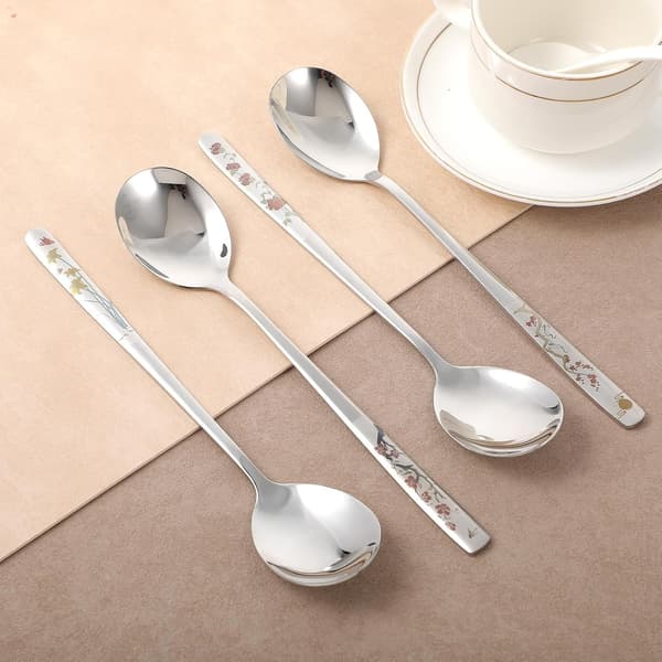 4 stk. koreanske suppeskeer, tommer metaldesign til