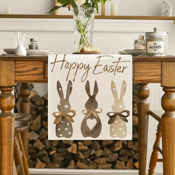 Easter Table Runner Linen 180x33 cm Table Decoration