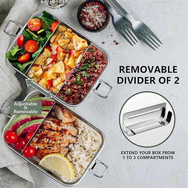 47oz Bento Box, Matboks i rustfritt stål for tenåringer, 1400ml Matboks