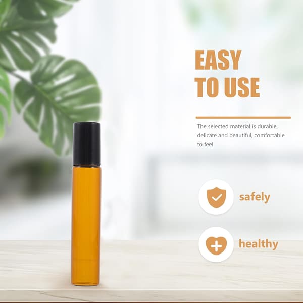 20 st 10 ml glasflaskor med roll-on för parfym och eteriska oljor, tomma påfyllningsbara underförpackningar med kulor i rostfritt stål