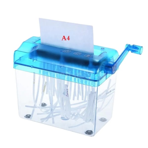 Håndmakulator, bærbar manuel papirmakulator til skolekontor og hjem, blå farve A6-slotstørrelse (15 X 18*10 CM