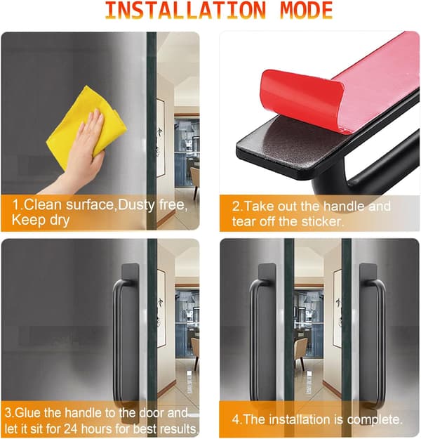 Self-Adhesive Direct Cabinet Drawer Handle Pull - 2pcs Aluminum Alloy Drawers Push Pull Handle Helper with Self-Adhesive Door Handle for Kitchen Cabinet