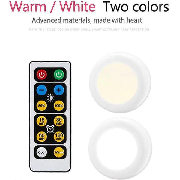 Remote Control Led Puck Lights Dimmable Rgbw Kitchen Hall Wardrobe