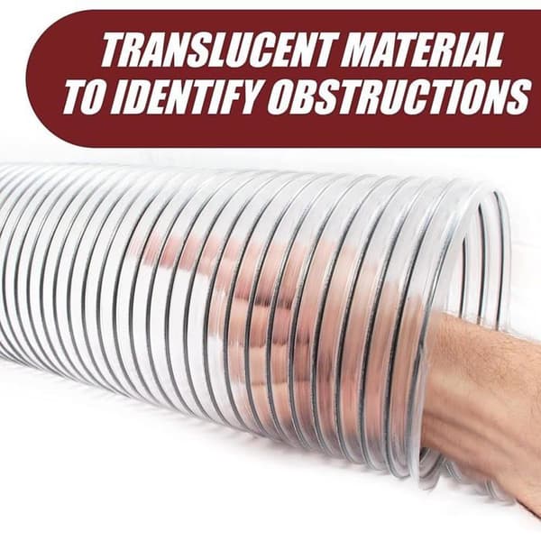 Collection Hose - 1 unit - Transparent PVC - 50 mm - For Workshop Vacuum