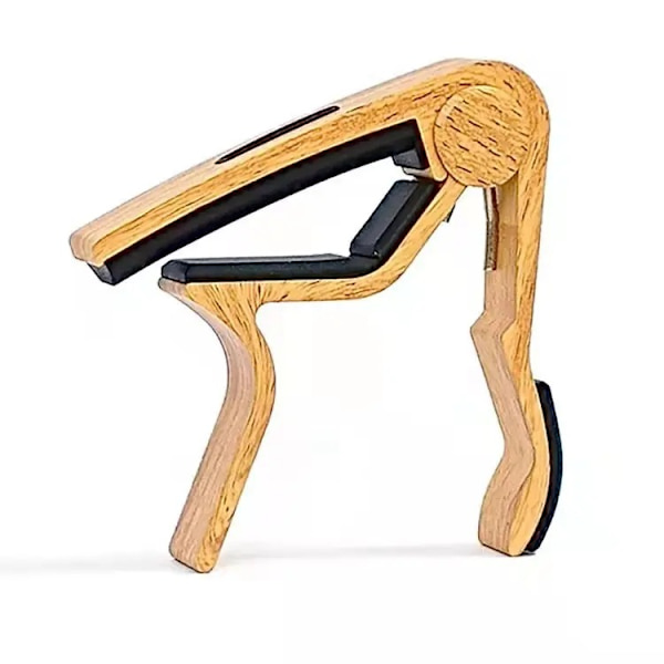 Alloy Guitar Capo til 6-strengs Folk Acoustic Guitar, Elektrisk Guitar og Ukulele med 5 Picks, Original Træfarve