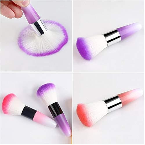 Stykker neglekunst støvfjernerbørste, neglebørste til rengøring, makeupbørste, blød multifunktionel børste (rød, pink, lilla)