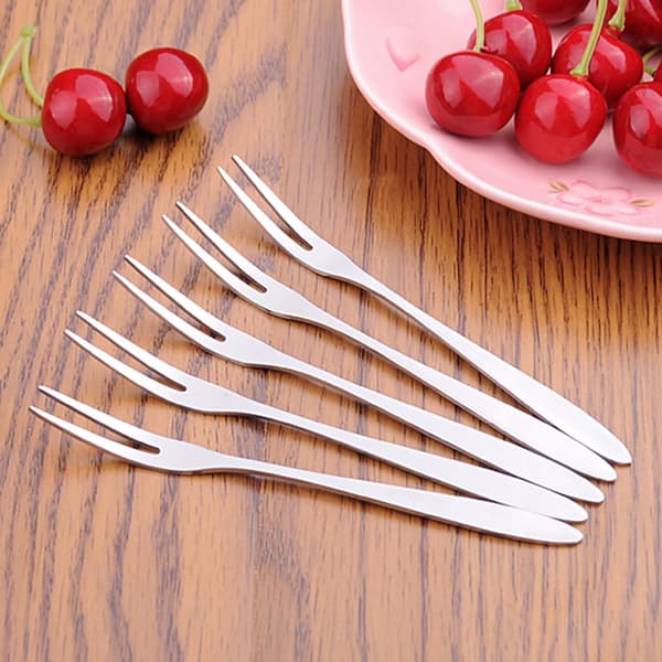 (10-pack) 13 cm Mini Rostfritt Stål Fruktsalladsgaffel Snacksgaffel