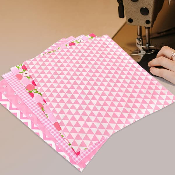 5 stk. bomuldsstofkvadrater til gør-det-selv-syhåndværk, patchwork-quiltningsstofark