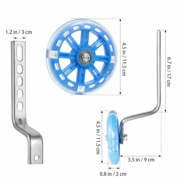 Træningshjul Flash Mute Hjul Cykel Stabilisator Monteret Kit Kompatibel til Cykler 1PCS Børnecykel Kørsel Lydløs Træning