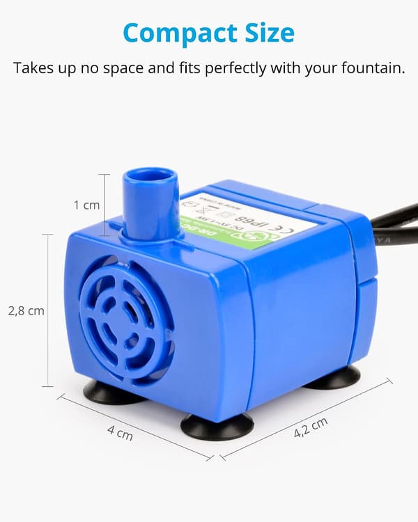 Katt- och hundfontänpump, dränkbar vattenpump för husdjur