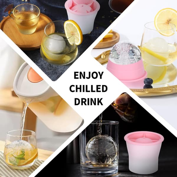 3 stk, silikonform for iskuler, stablebar, lett å løsne, runde isbiter med lokk, sfæriske ismaskiner