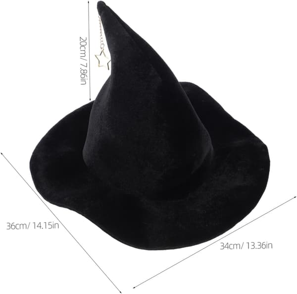 Halloween Häxdräkt: Häxhatt Med Stjärnberlock Halloween Cosplay Hatt