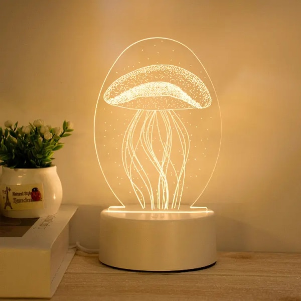 3D nattljus, 3D visuell lampa med fjärrkontroll Skrivbord Heminredningslampor 3 färger Ändrar 3D Illusion Nattljus Födelsedagspresenter fo