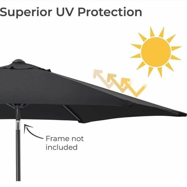 Replacement Cover for 8-Rib Parasol, Replacement Parasol Canvas, Diameter 3m / Round Canvas (Red)