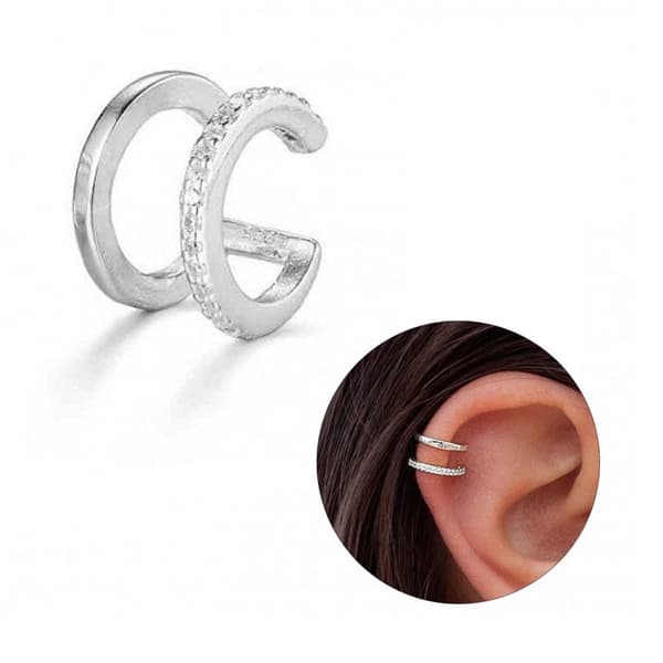 Fake Helix Piercing Korvakoru Ear Cuff ilman reikää Hopea
