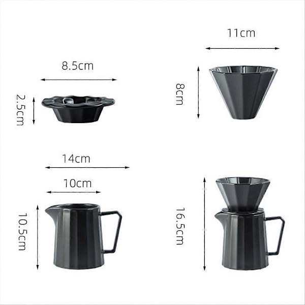 Pour over coffee maker set in ceramic, Pour over coffee drip set