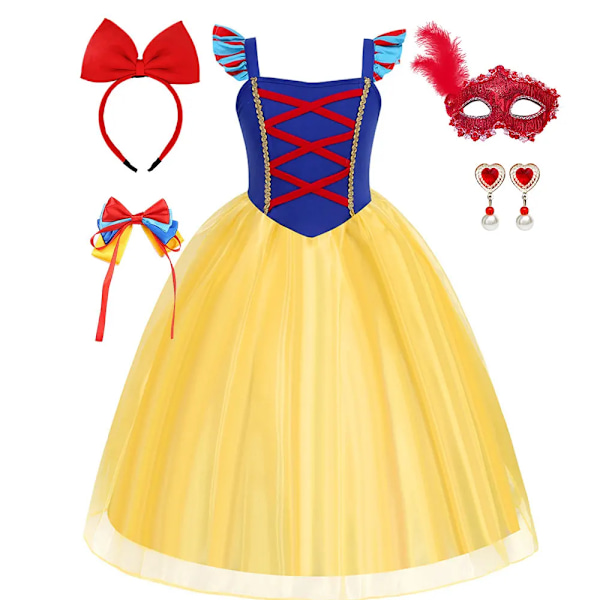 Lumikin innoittama tyttöjen hieno maksimekko kesävaatteet Disneyland-matka prinsessa cosplay mekko taapero rento Vestidos SNOW WHITE SET03 SNOW WHITE SET03 2T(100)