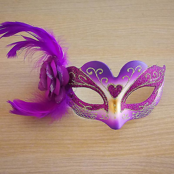 Halloween-puoliskasnaamio lapsille, esityksiin, festivaaleille, juhliin, pikkulasten naamiaisiin, 11h ruusunpunainen/violetti Purple