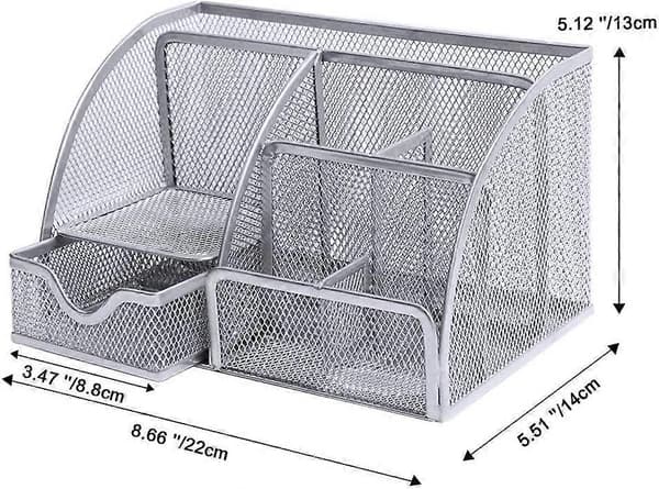 Mesh Desktop Storage Box, Pen Holder, 6-Pack, Office Supplies, Pen Holder, Home Office Storage Tray
