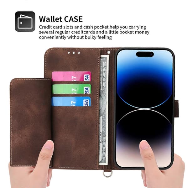 For iPhone 14 Pro Max Leather Feel Flowers Embossed Wallet Leather Phone Case