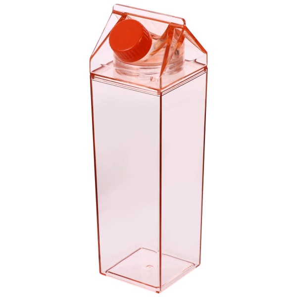 1 stk Drikkflaske Tom 500ml Opbevaringsflaske Transparent Plastik Mælkeflaske Orange 20,5X6X6CM Orange 20.5X6X6CM