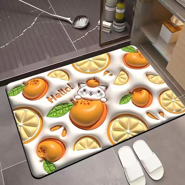 Nya 3D Visuella Badrumsmattor Halksäkra Lätt att Rengöra Snabbtorkande Golvmatta för Ditt Badrum