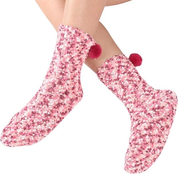 Rose Red 1 Pair Christmas Gift Women's Socks Super Comfortable Wa