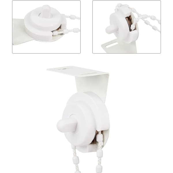 Roller Blind Connection for 38mm Outer Tube, Roller Blind Brackets, Window Treatment Accessories with Metal Brackets, Ball Chain, Screws (White)